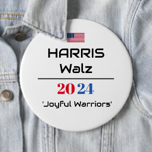 Harris Walz 2024 'Joyful Warriors' 6 Cm Round Badge