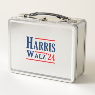 Harris Walz 2024 Kamala Harris President Tim Walz  Metal Lunch Box