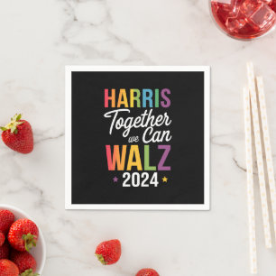 Harris Walz 2024 Kamala Together We Can LGBT Napkin