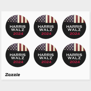 HARRIS WALZ 2024 Large Campaign Classic Round Sticker