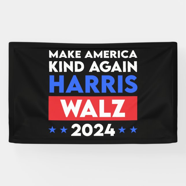 Harris Walz 2024 Make America Kind Again Banner (Horizontal)