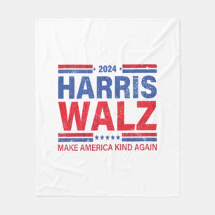 Harris Walz 2024 Make America Kind Again Fleece Blanket
