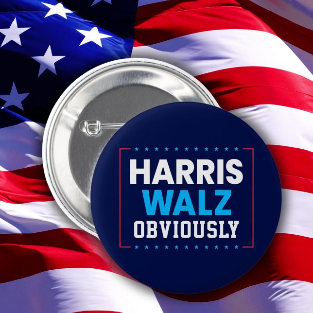 Harris Walz 2024 Obviously 6 Cm Round Badge (Creator Uploaded)