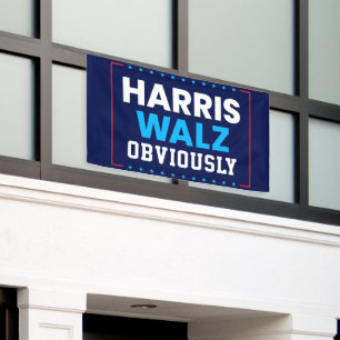 Harris Walz 2024 Obviously Banner