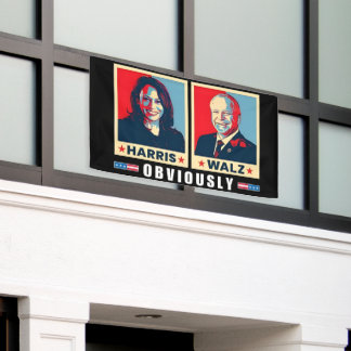 Harris Walz 2024 Obviously Banner