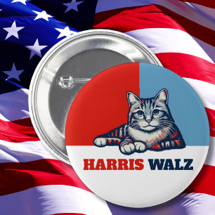 Harris Walz 2024 Obviously Cat 6 Cm Round Badge