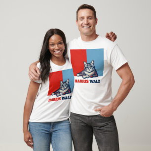 Harris Walz 2024 Obviously Cat T-Shirt