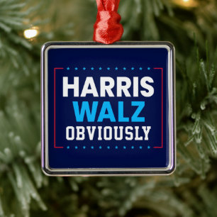 Harris Walz 2024 Obviously Metal Tree Decoration