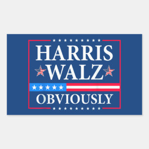 Harris Walz 2024 Obviously Rectangular Sticker