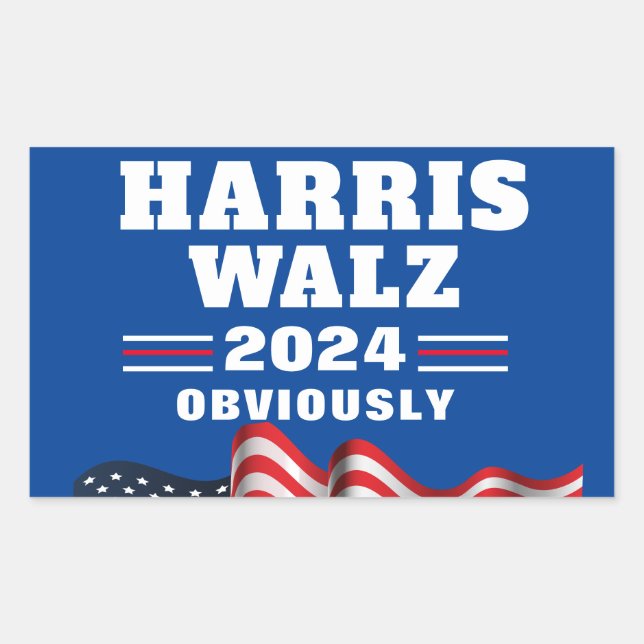 Harris Walz 2024 | Obviously Rectangular Sticker (Front)