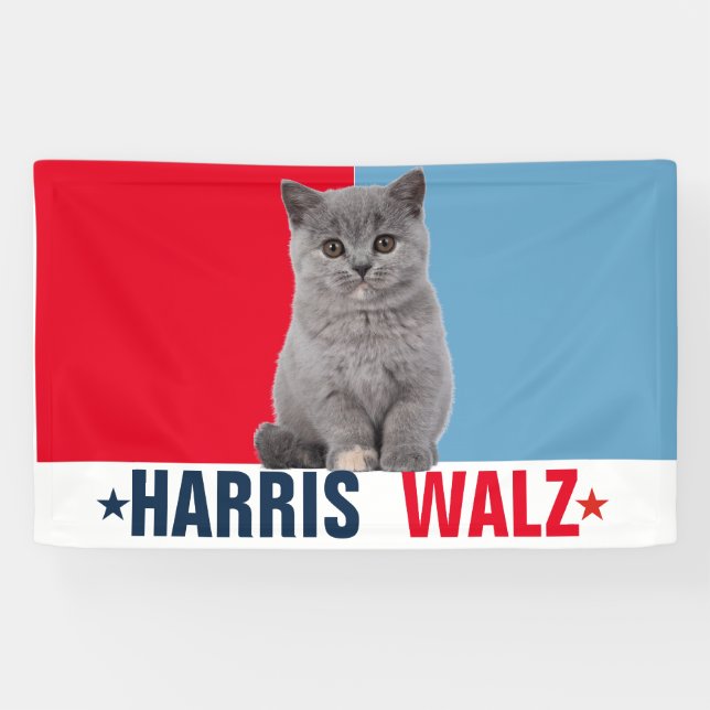 Harris Walz 2024 Obviously Red Blue Banner (Horizontal)