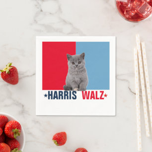 Harris Walz 2024 Obviously Red Blue Napkin