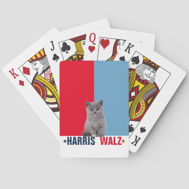 Harris Walz 2024 Obviously Red Blue Playing Cards (Back)