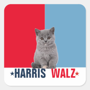 Harris Walz 2024 Obviously Red Blue Square Sticker