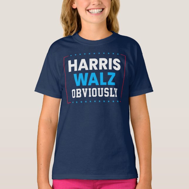Harris Walz 2024 Obviously T-Shirt (Front)