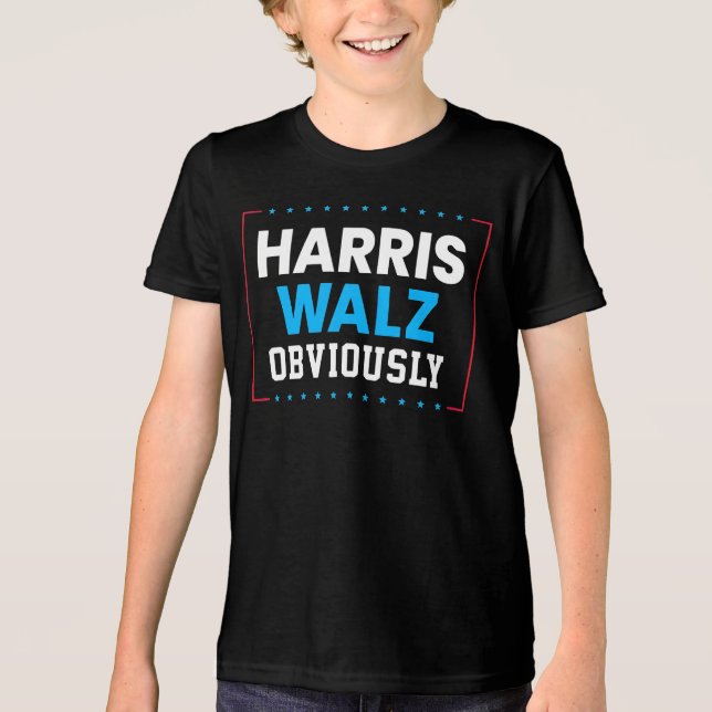 Harris Walz 2024 Obviously Tri-Blend Shirt (Front)