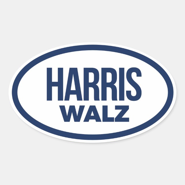 HARRIS WALZ 2024 OVAL STICKER (Front)