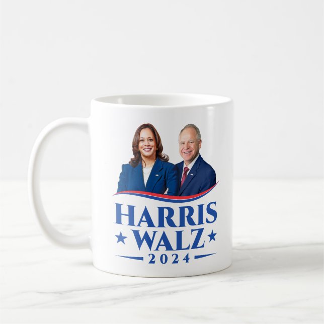 Harris Walz 2024 photo Coffee Mug (Left)
