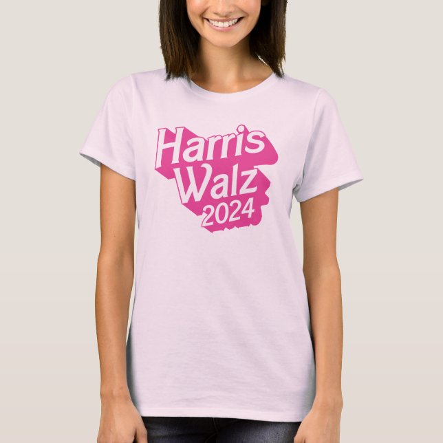 Harris Walz 2024 Pink T-Shirt (Front)