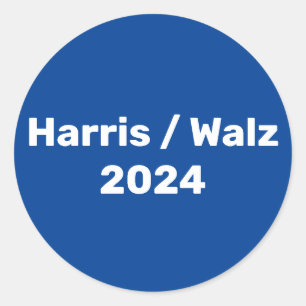 Harris / Walz 2024 Presidential Campaign Classic Round Sticker