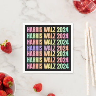 Harris Walz 2024 Rainbow Napkin