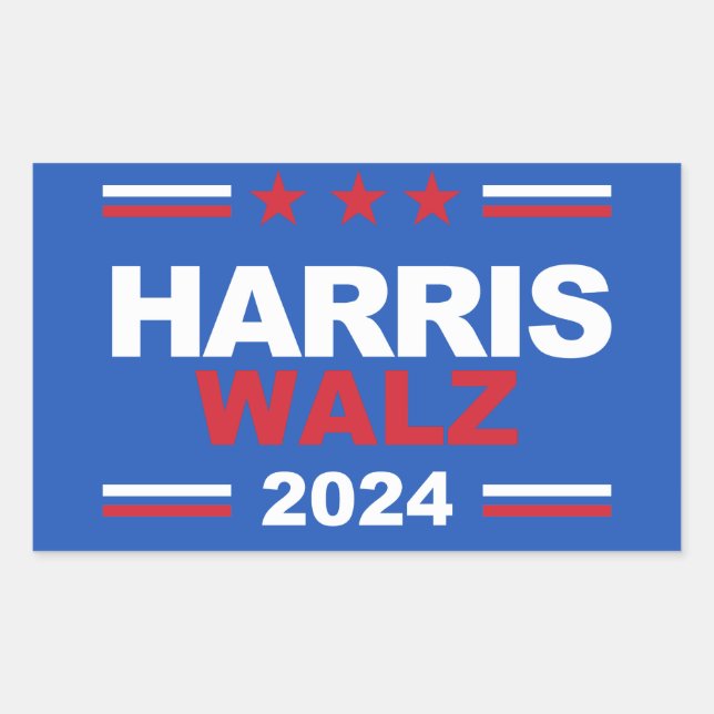 Harris Walz 2024 Rectangular Sticker (Front)
