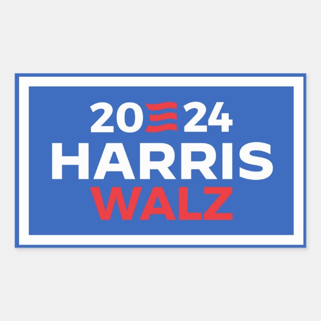 Harris Walz 2024 Rectangular Sticker (Front)