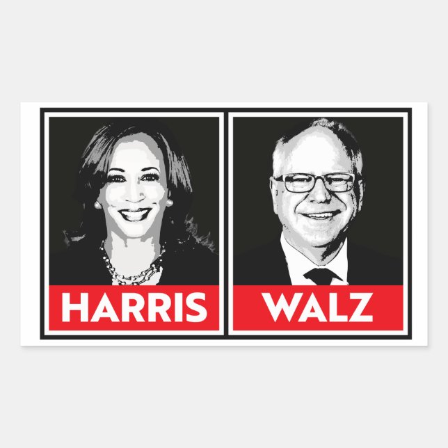 Harris Walz 2024 Rectangular Sticker (Front)