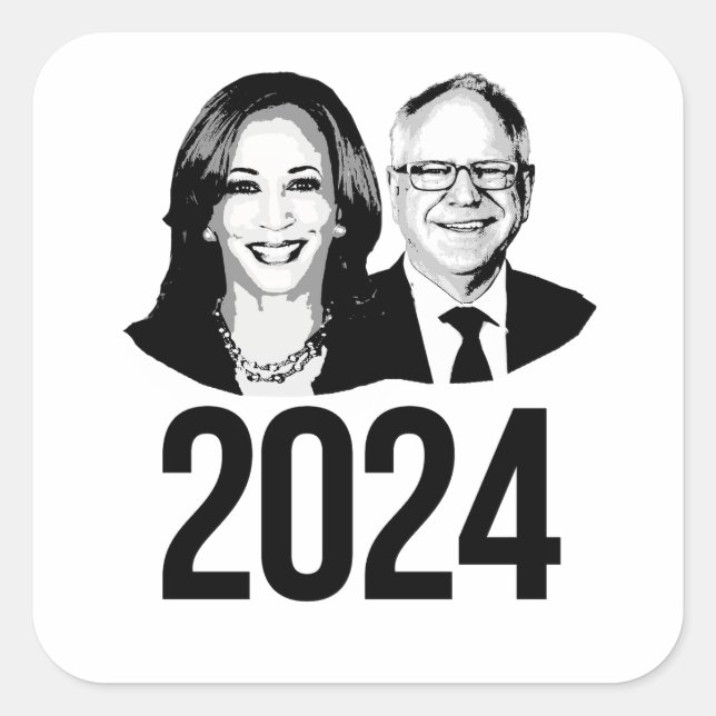 Harris Walz 2024 Square Sticker (Front)