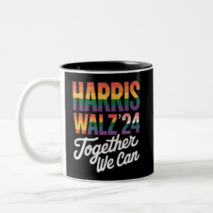 Harris Walz 2024 Together We Can Election LGBTQIA Two-Tone Coffee Mug