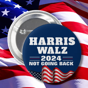 Harris Walz 2024   Vote Democrat 6 Cm Round Badge