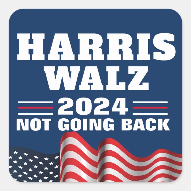 Harris Walz 2024 | Vote Democrat Square Sticker (Front)