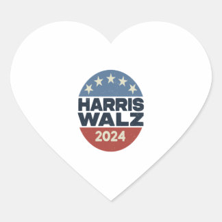 HARRIS WALZ 2024 VOTE FOR KAMALA HARRIS TIM WALZ HEART STICKER
