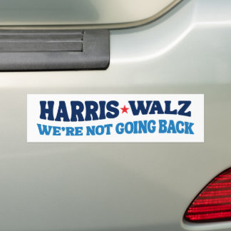 Harris Walz 2024 We're Not Going Back Retro Bumper Sticker