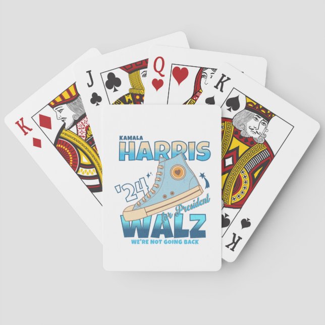 Harris Walz 2024 We're Not Going Back Sneaker Playing Cards (Back)