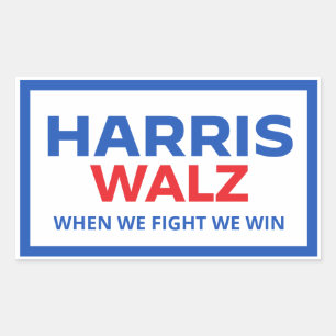 Harris Walz 2024 - When We Fight We Win Rectangular Sticker