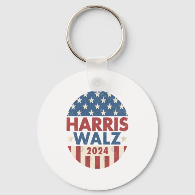 HARRIS WALZ 24 DEMOCRACY 2024  KEY RING (Front)