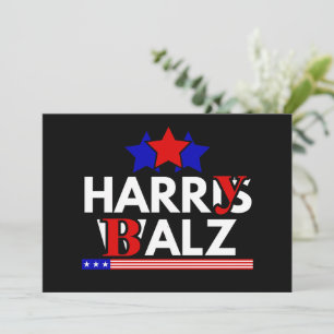 Harris Walz 24 Harry Balz 2024 Meme Democratics Invitation