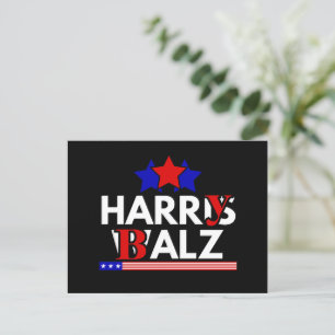 Harris Walz 24 Harry Balz 2024 Meme Democratics Postcard