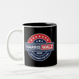 Harris Walz 24 Kamala Harris Madam President 2024 Two-Tone Coffee Mug
