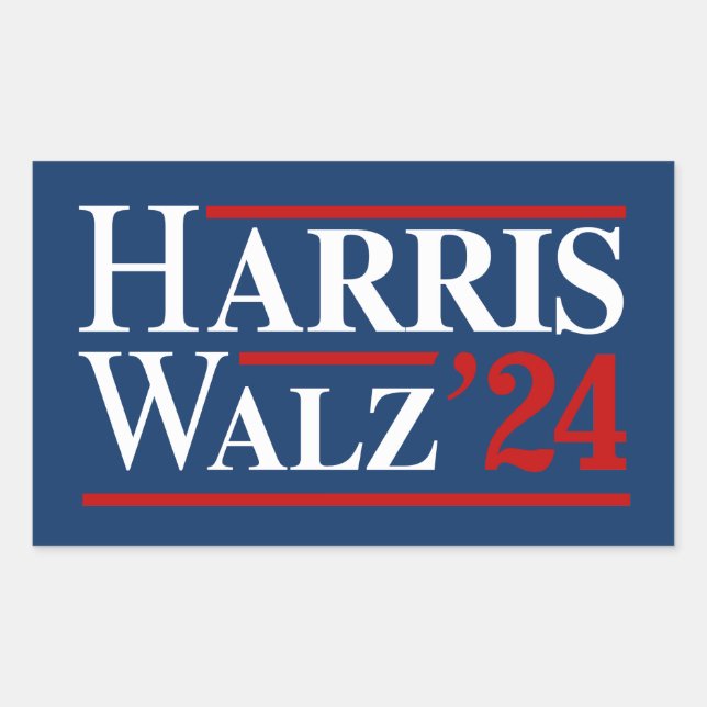 Harris Walz '24 Rectangular Sticker (Front)