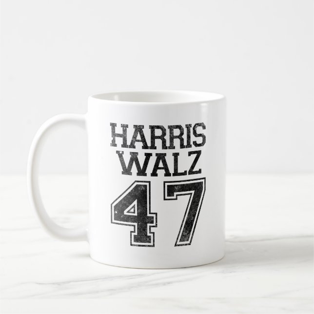 Harris Walz 47th President Vintage Coffee Mug (Left)