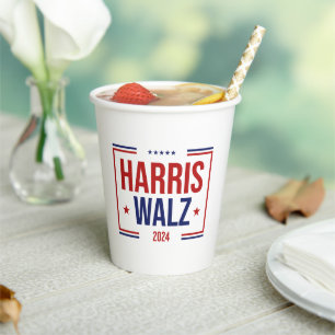 Harris Walz Campaign Election Paper Cups