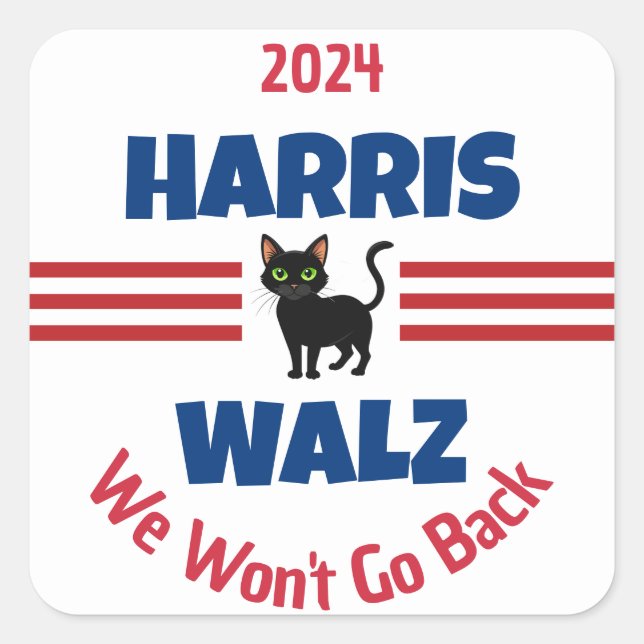 Harris Walz Campaign Square Sticker (Front)