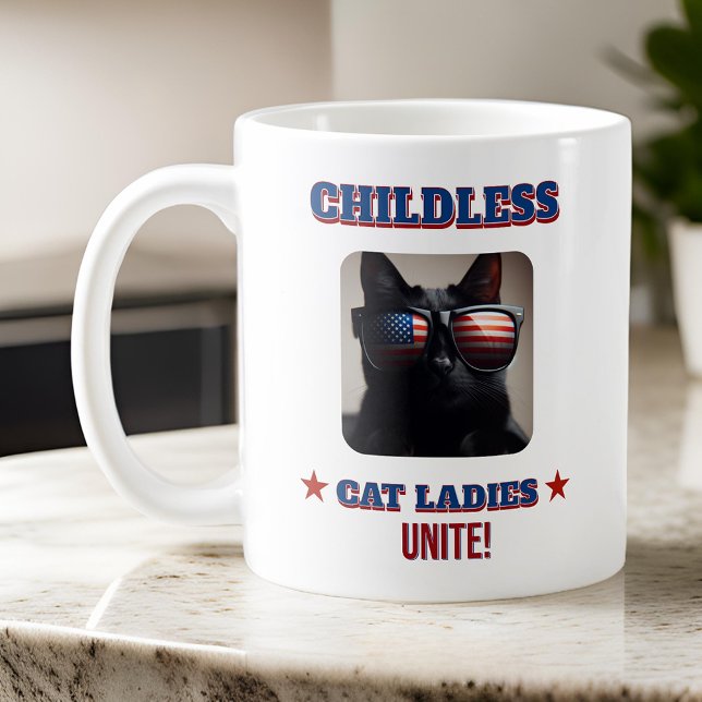 Harris Walz Cat Photo Childless Cat Ladies Unite Coffee Mug (Harris Walz Cat Photo Childless Cat Ladies Unite Coffee Mug)