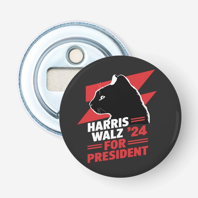 Harris Walz Childless Cat Ladies T-Shirt Bottle Opener (Front)