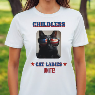 Harris Walz Childless Cat Ladies Unite Cat Photo T-Shirt
