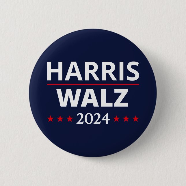 Harris Walz Election 2024 III 6 Cm Round Badge (Front)
