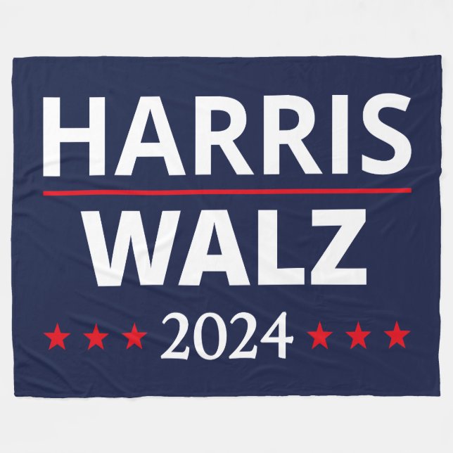 Harris Walz Election 2024 III Fleece Blanket (Front (Horizontal))