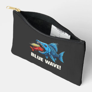 Harris Walz Election Blue Waves Democrat Fish Accessory Pouch